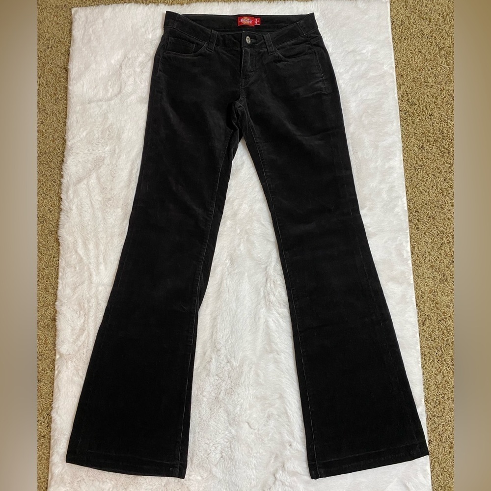 Dickies Black Velvet Courdory Like Flare Jeans Size 3